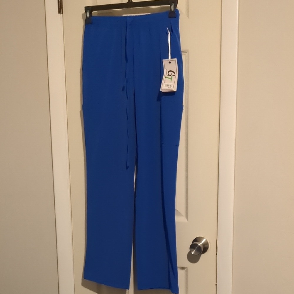 #312 GT Performance Royal Blue Stretch Scrub Pants Elastic Waist NWT